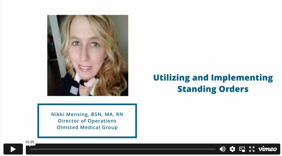 "Utilizing and Implementing Standing Orders" – Olmsted Medical Center-Image
