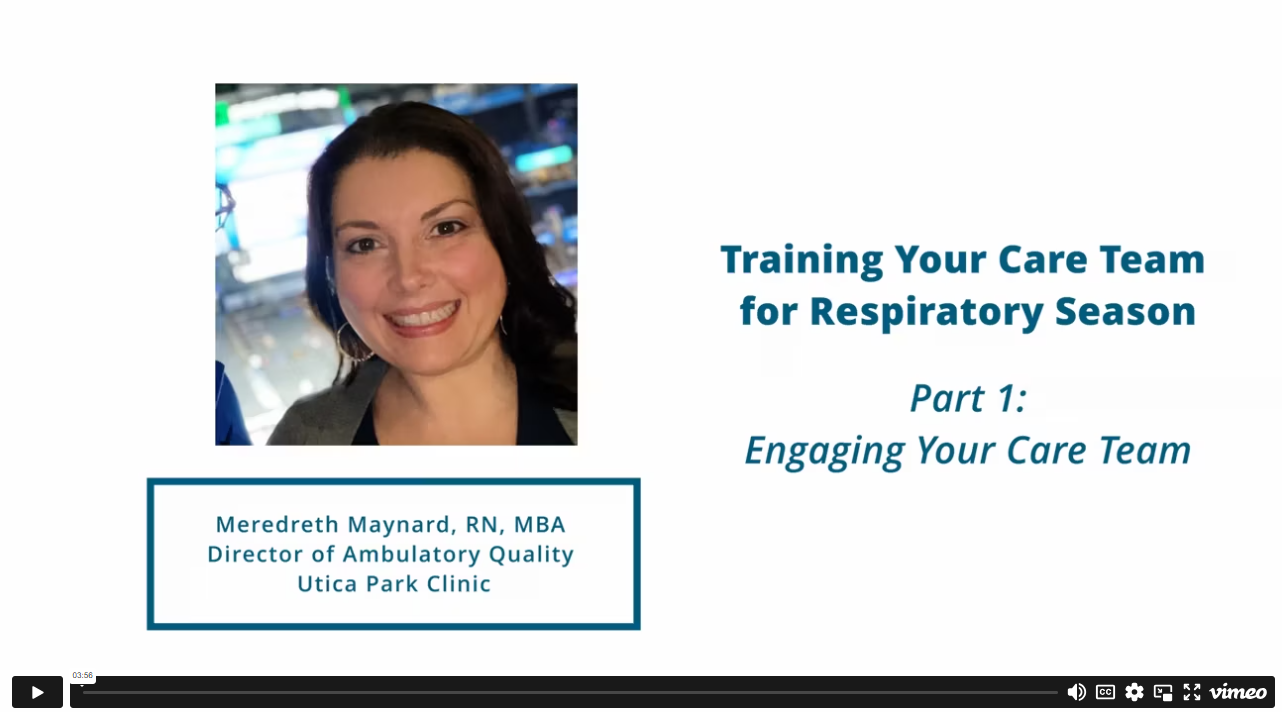 "Training Your Care Team for Respiratory Season" – Utica Park Clinic -Image